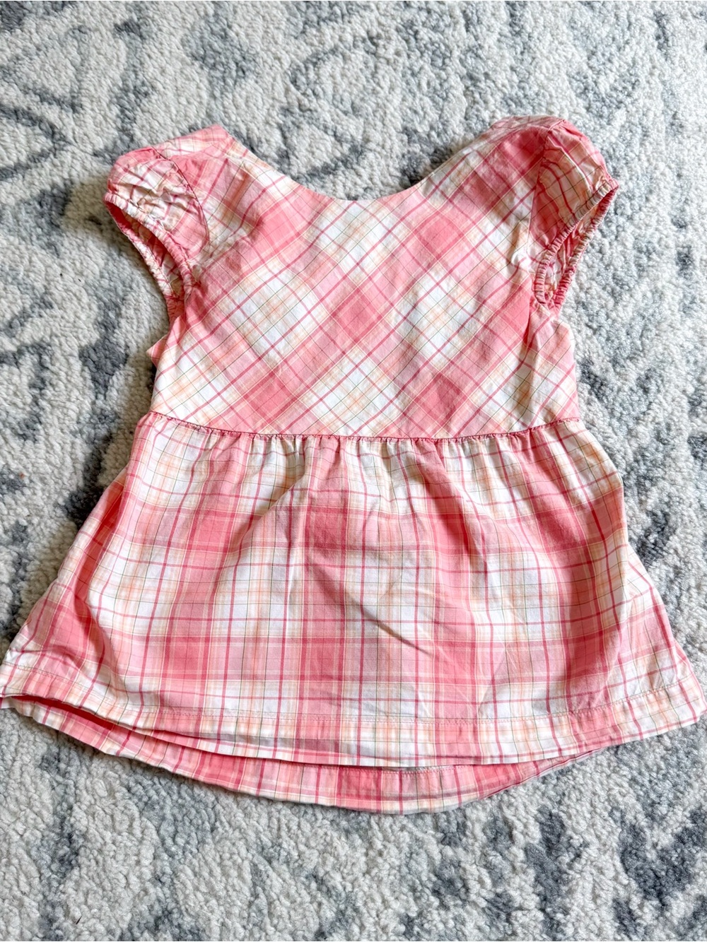 Janie and Jack Coral Plaid Top